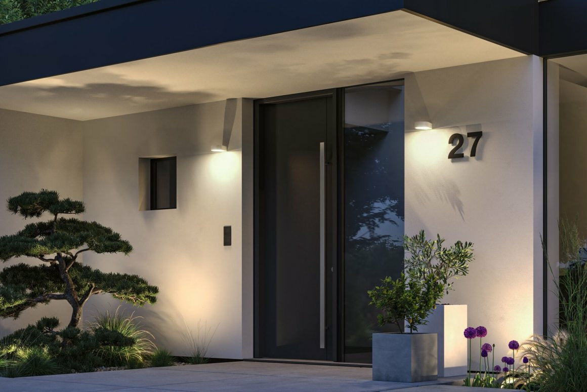 Paulmann Aussenwandleuchte – Warmweiss, 3000 K – IP44 – Netzbetrieb – mit Bewegungsmelder – Weiss, Aluminium