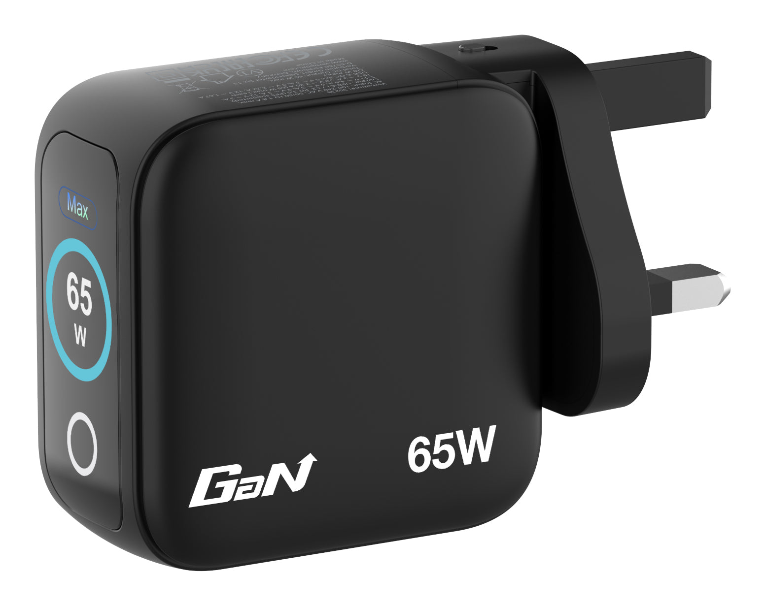 Verbatim 30238 USB-Ladegerät 65 W – USB-C×2, USB-A×1 – PD 3.0, PPS, QC 3.0 – GaN – EU/UK/US-Stecker – Schwarz