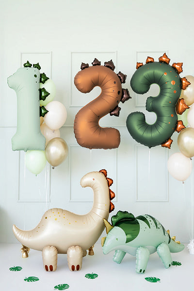 PartyDeco Folienballon Brontosaurus stehend – mehrfarbig – 85 × 91 cm – 1 Stk