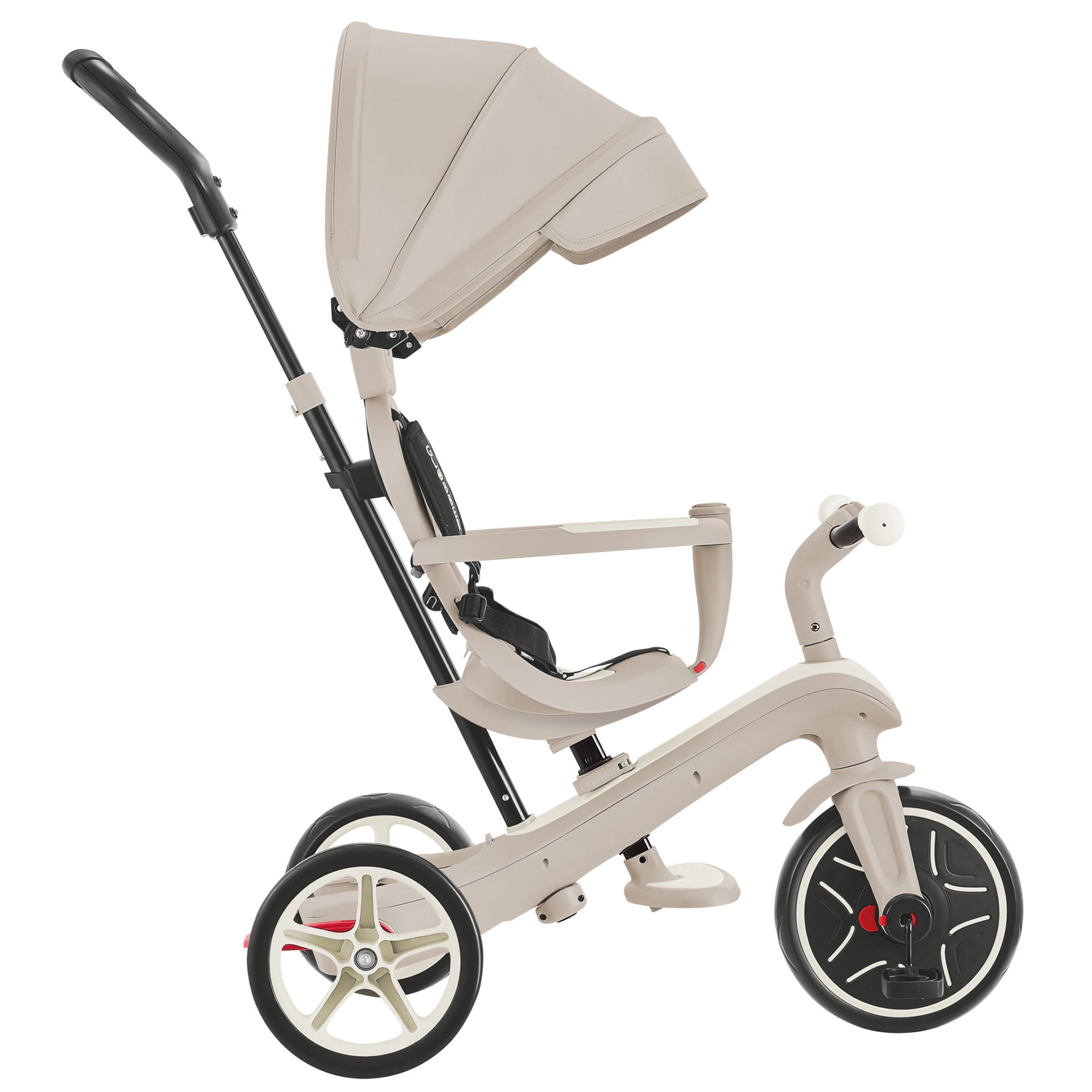 Globber Explorer 4-in-1 Ecologic Dreirad – Ø 25,4 cm – ab 10 Monaten – beige – Polycarbonat – max. 20 kg