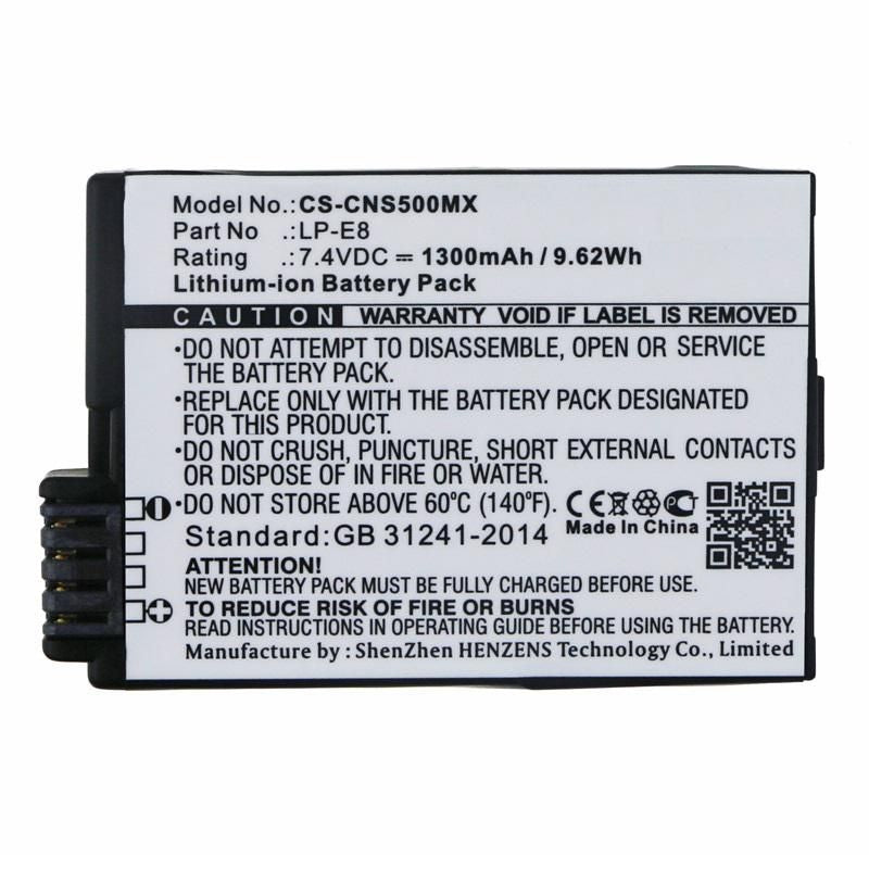 CoreParts LP-E8 Akku 7,4 V 1300 mAh (9,62 Wh) – für Canon EOS 550D, EOS 600D, EOS 650D und andere – Schwarz