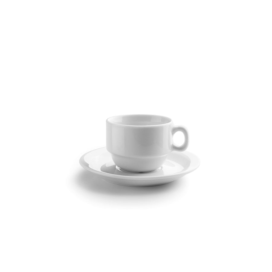 Ibili Kaffeetassen – Set 12-teilig, 80 ml, Porzellan, Weiss, spülmaschinenfest, mikrowellengeeignet