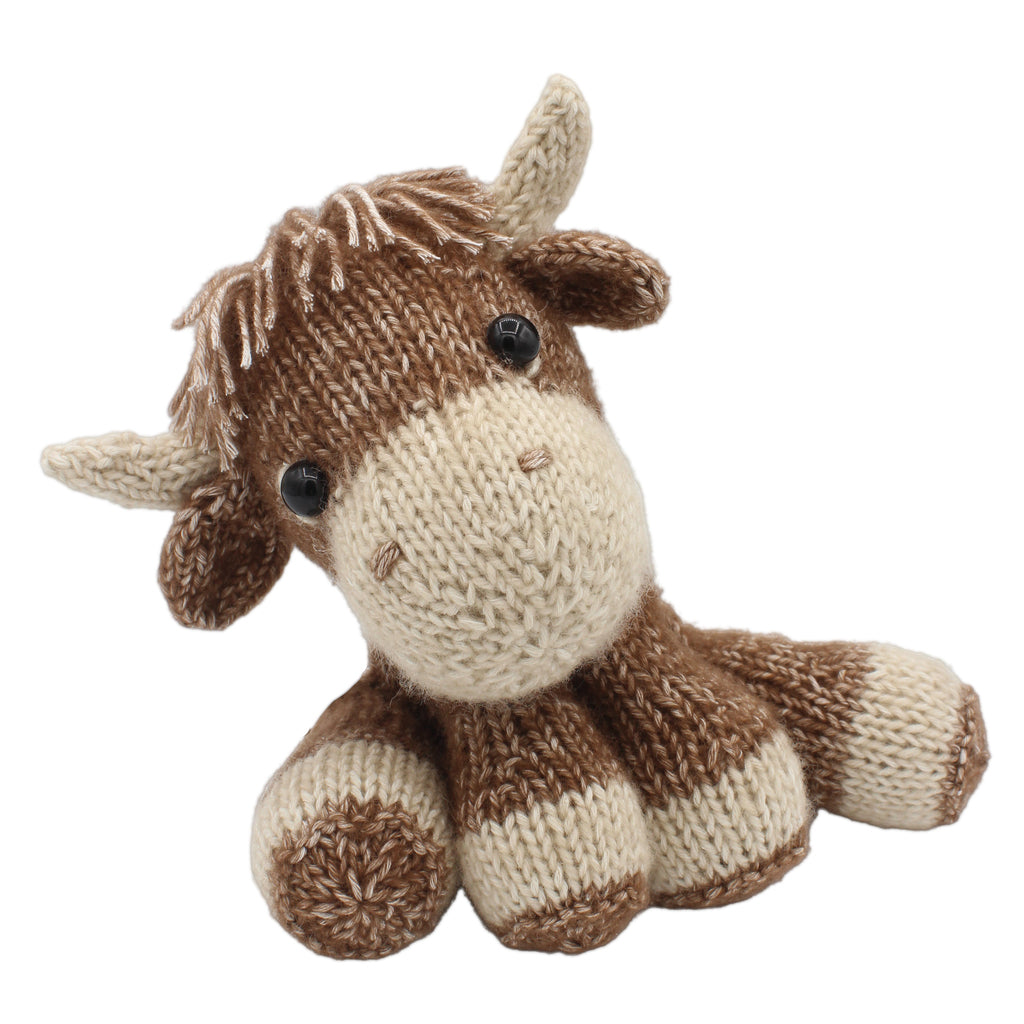Hardicraft Strickset – Hochlandrind Luke – ca. 21 cm – Braun, Beige