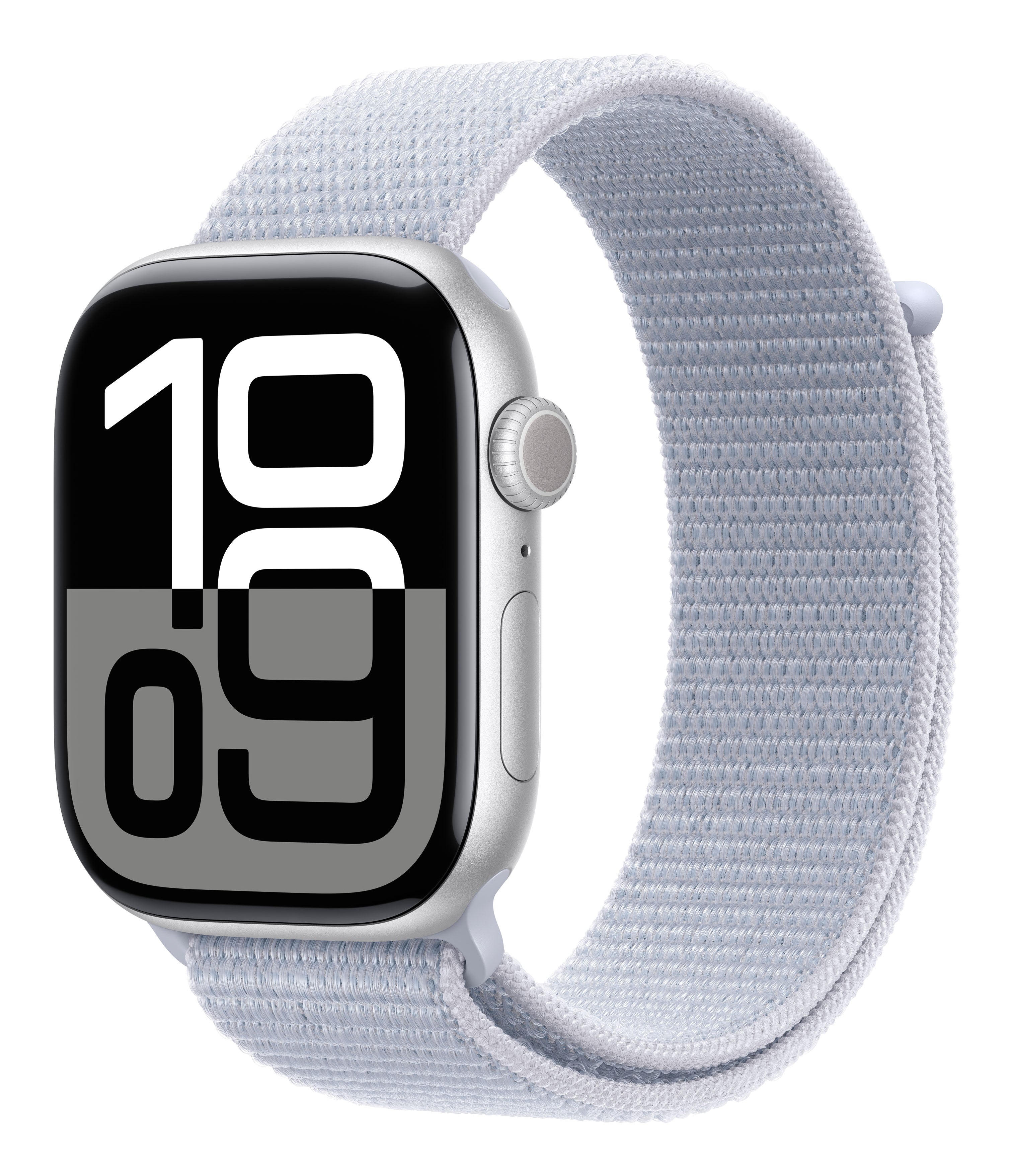 Apple Watch Series 10 46 mm GPS + Cellular – Aluminium Silber, Sport Loop, Blue Cloud, 50 m, für iPhone