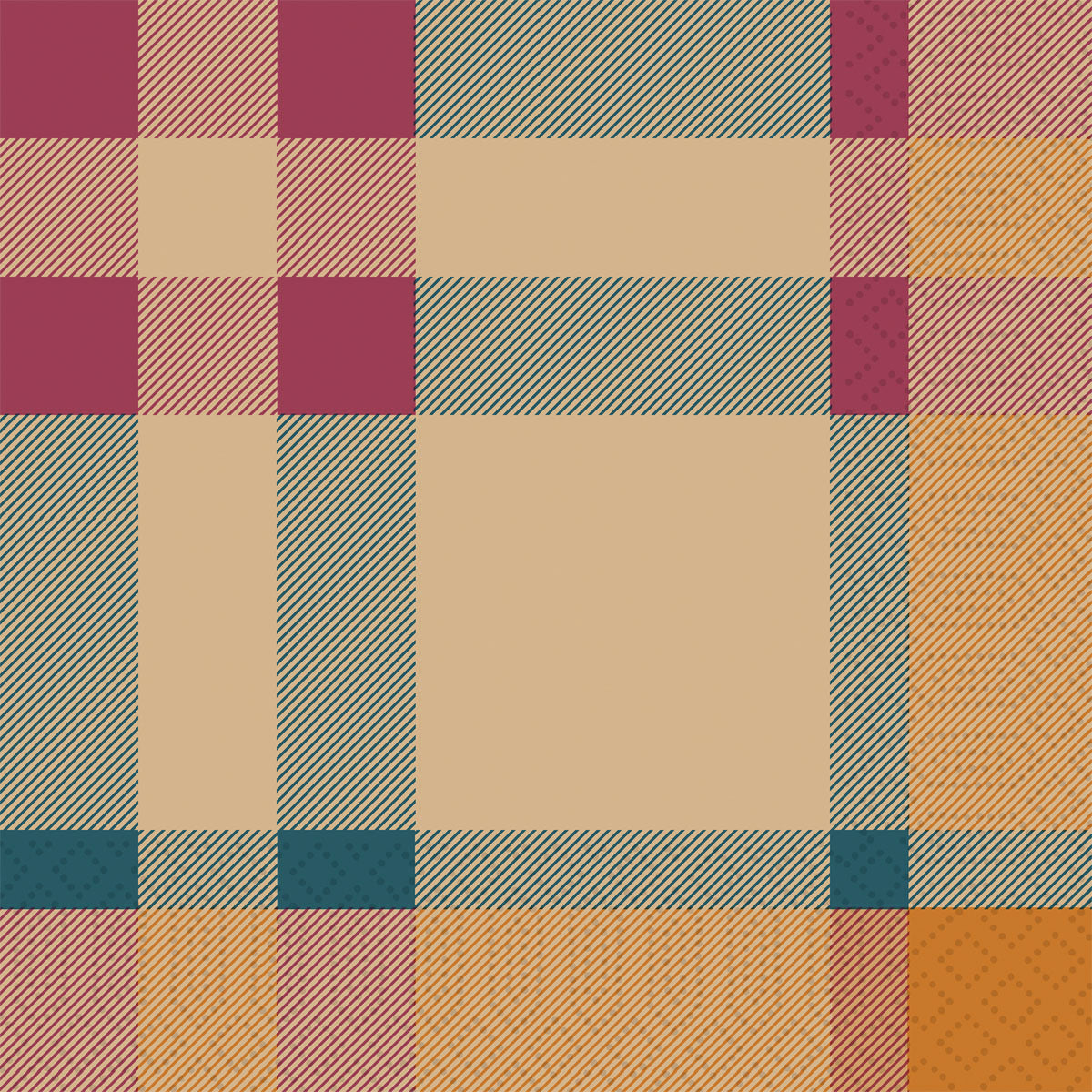 Duni Servietten Glowy Tartan – 33 × 33 cm, 3-lagig – 500 Stück