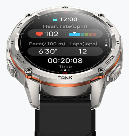 KOSPET Tank T3 Ultra 2 48 mm GPS – Edelstahl Silber, Sportarmband, Schwarz, 50 m