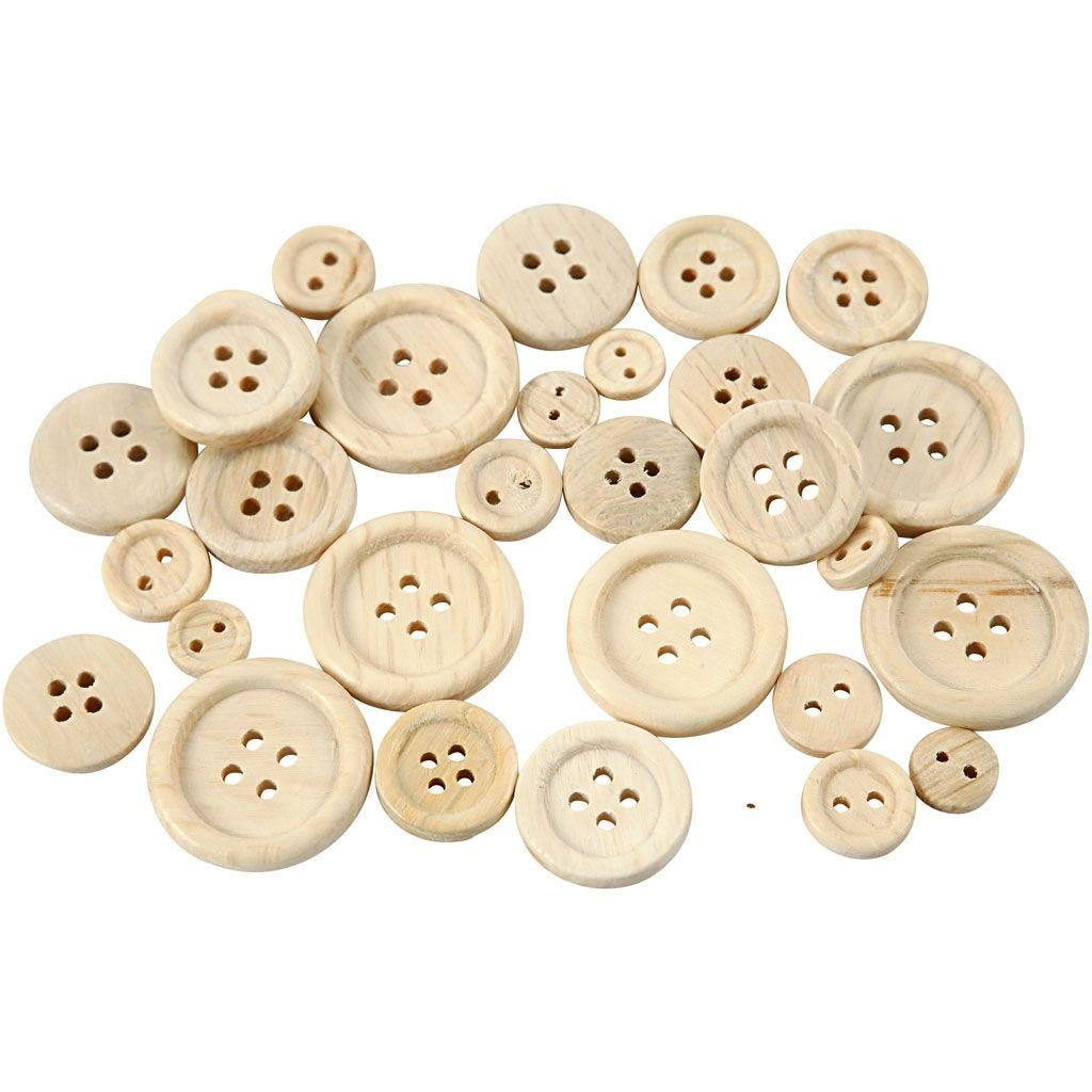 Creativ Company Knöpfe Ø 15 mm – Holz, Natur, 440 Stück