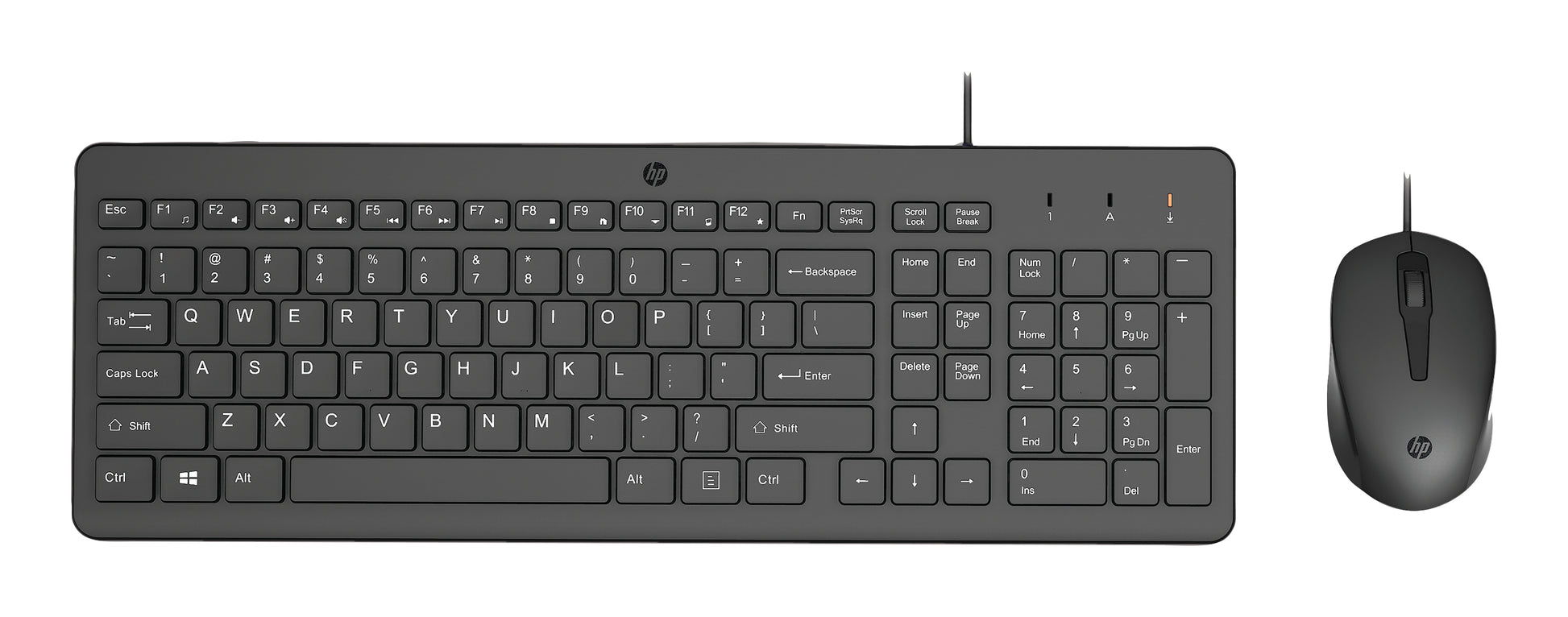 HP 150 – Tastatur- und Maus-Set – kabelgebunden, USB-A, Membran – Schwarz