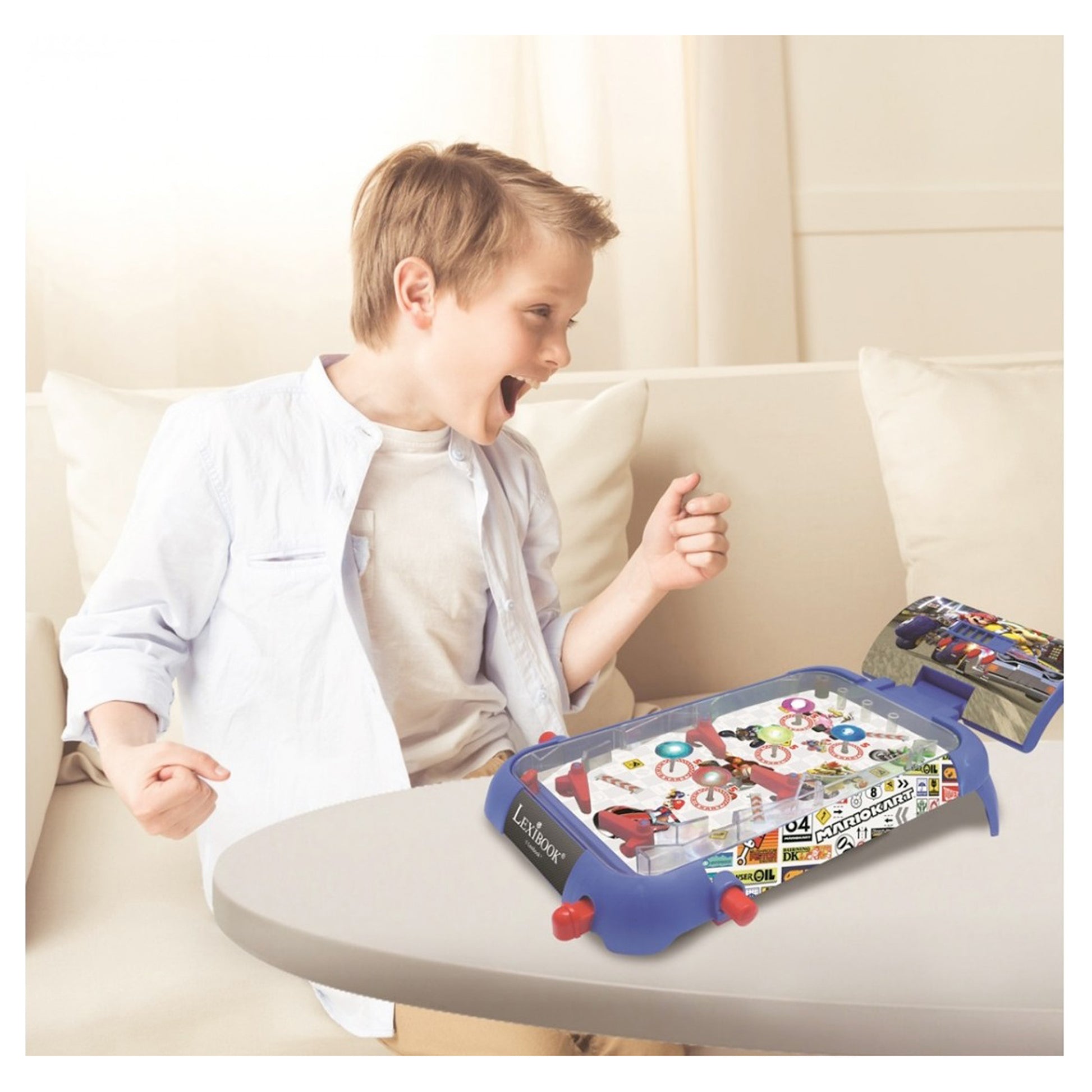 Lexibook Mario Kart elektronischer Flipper – Geschicklichkeitsspiel, 1–2 Spieler, ab 5 Jahren, 30 Min., DE/EN/FR