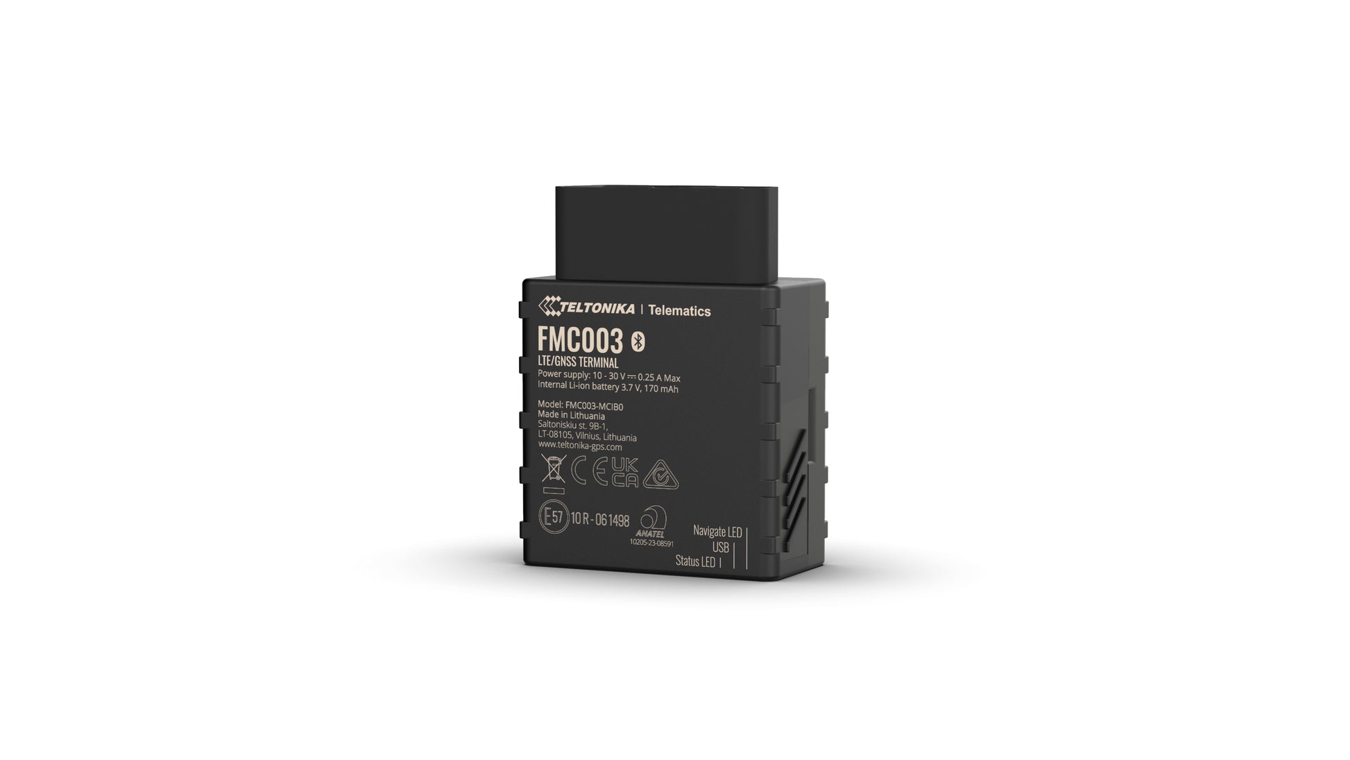 Teltonika FMC003 – GPS-Tracker, 4G LTE Cat 1, Single-SIM, 170 mAh Akku, IP41, Schwarz