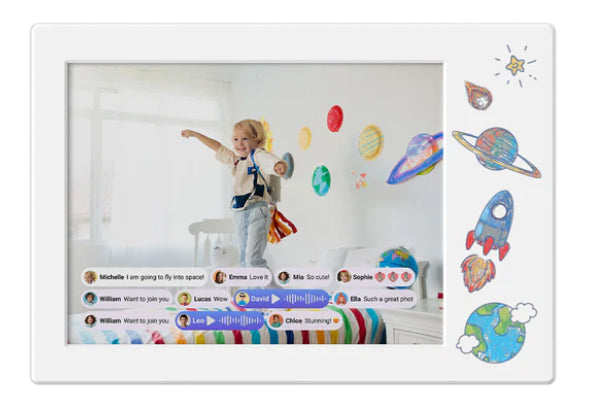 myFirst Digitaler Bilderrahmen Frame Doodle 9" – 1067 × 800, Touch, WLAN, 32 GB, microSD, Weiss, Kunststoff
