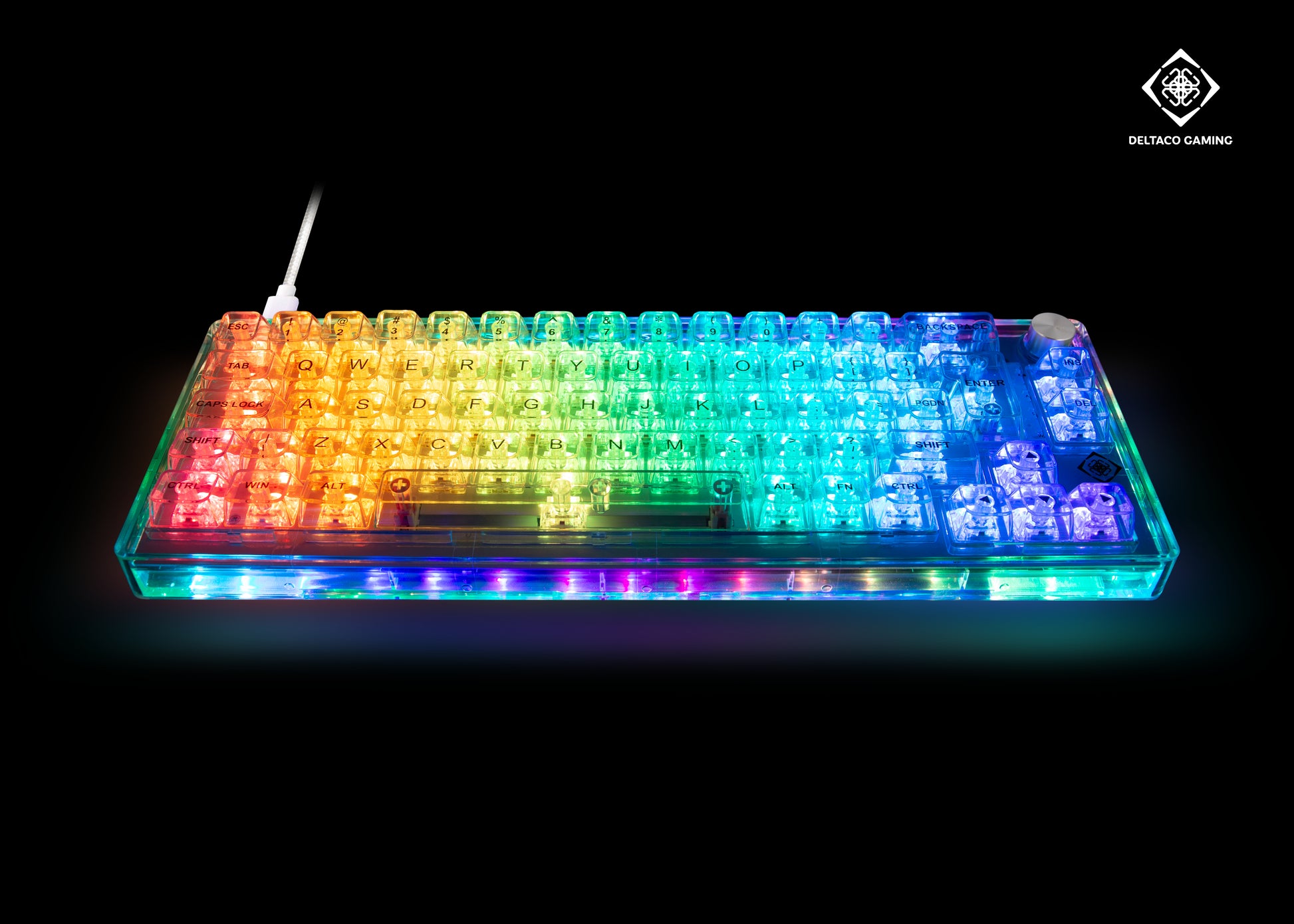 Deltaco Gaming GAM-160-T-CH – Gaming-Tastatur 65% – Mechanisch – Verkabelt, USB-C – QWERTZ (CH) – RGB