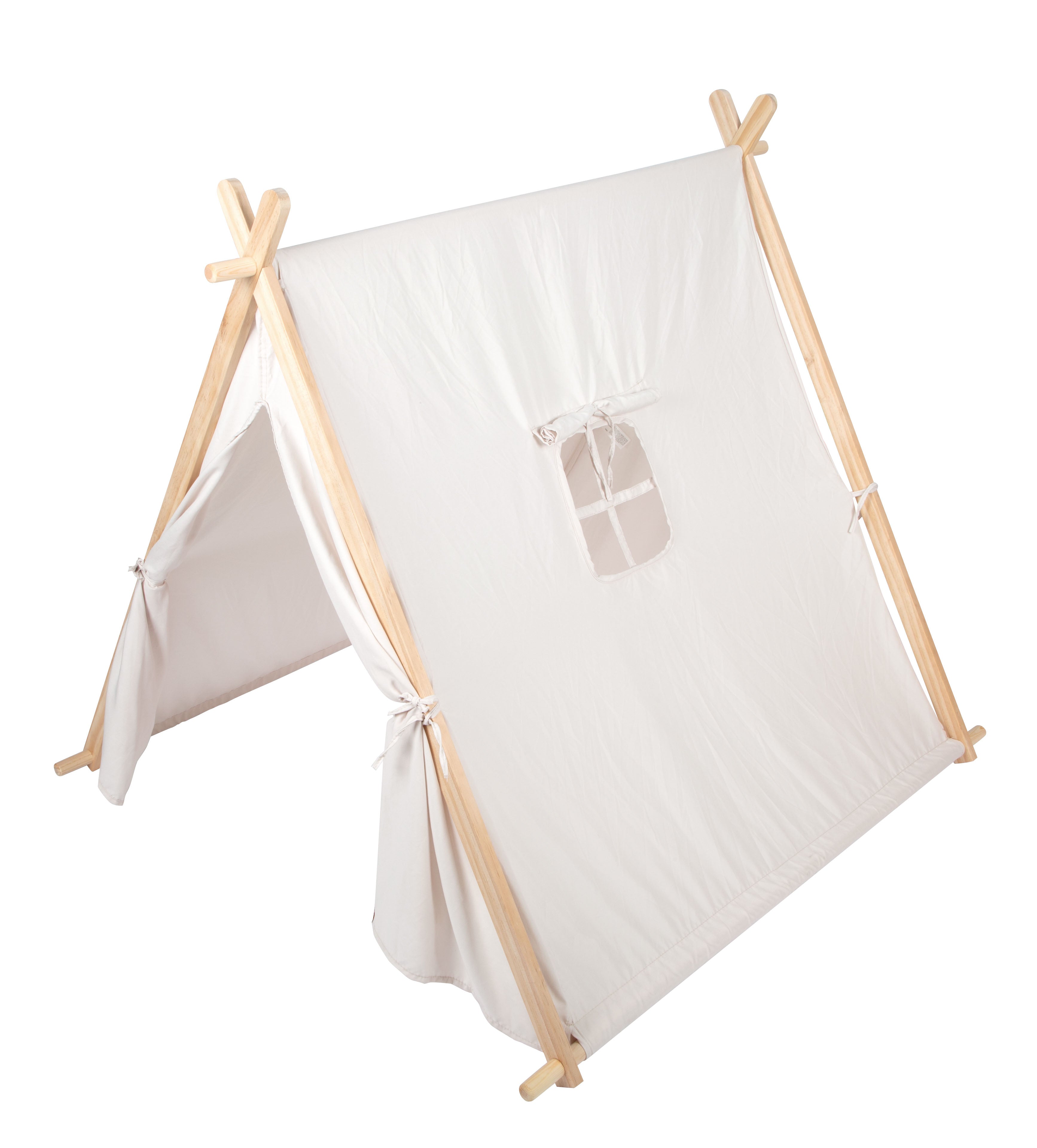 Small foot Spielzelt – 10,7×10,3×10,2 cm – ab 2 J. – Stoff, Holz – weiss/holzfarben – 1 Stück
