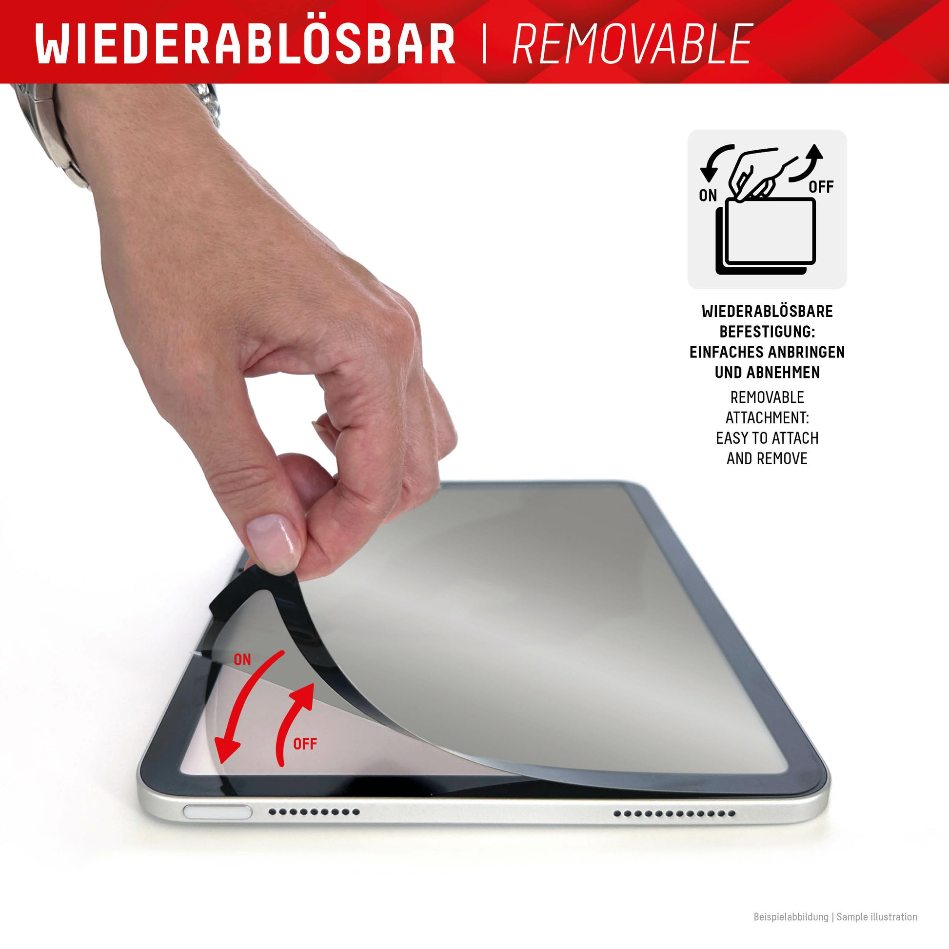 Displex Blickschutzfilter 3H, Anti-Fingerprint – für iPad 10,2" (7.–9. Gen.)