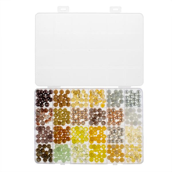 GLOREX Glasperlen – Gelb – Ø 5 mm – 360 Stk.