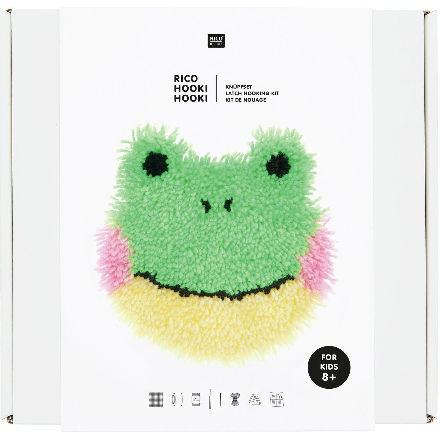 Rico Design Hooki Hooki – Makramee-Set – Frosch – 24 × 24 cm – ab 8 Jahren