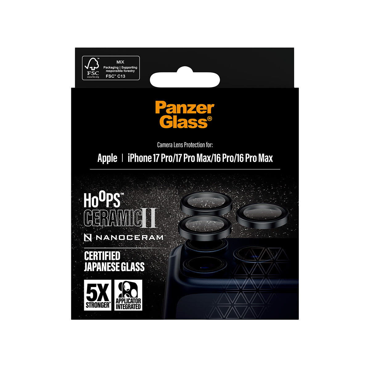 PanzerGlass Halterung – für Apple iPhone 17 Pro, Apple iPhone 17 Pro Max, Hartglas, Schwarz