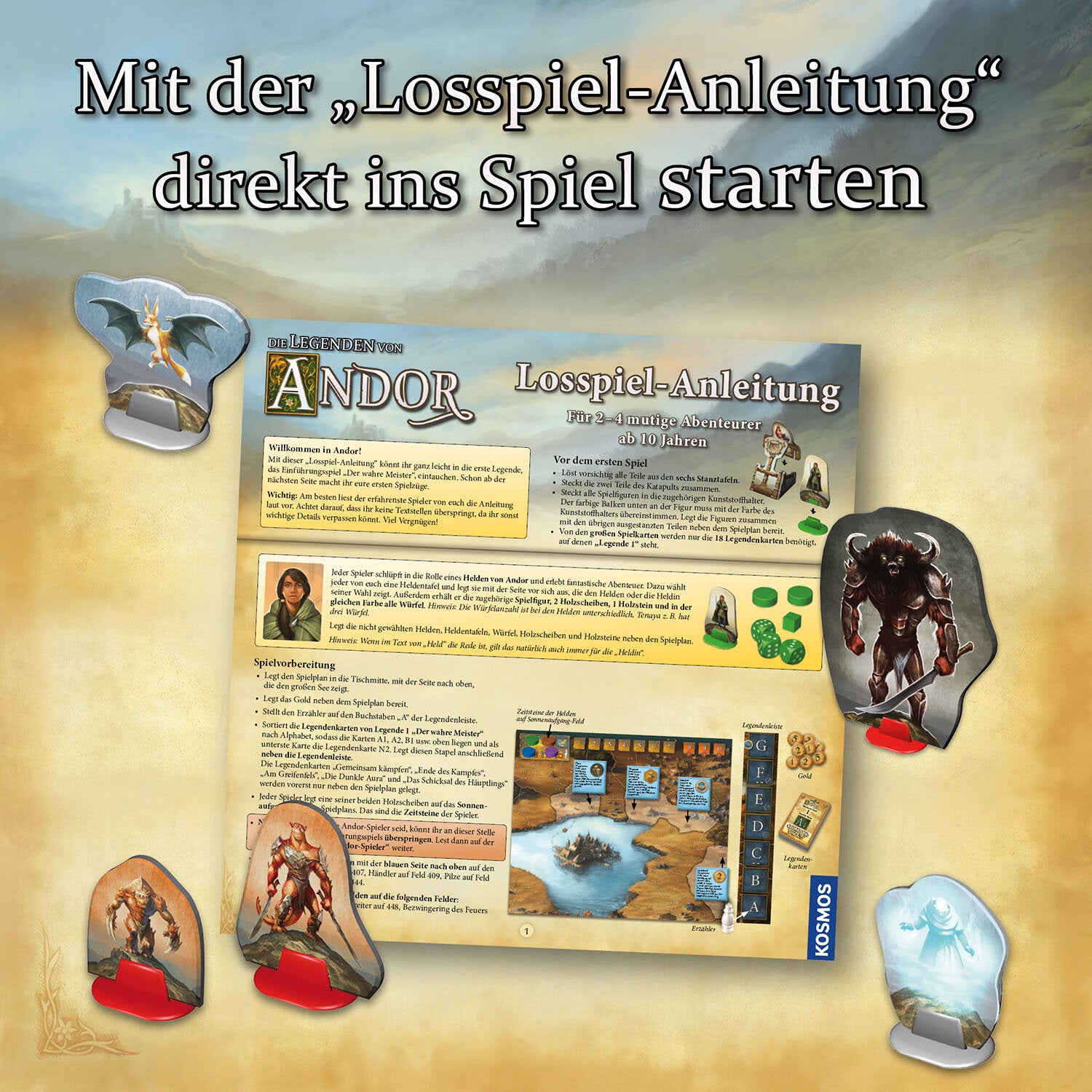 Kosmos Andor Das ferne Land – Kartenspiel, 2–4 Spieler, ab 10 Jahren, 90 Min., DE