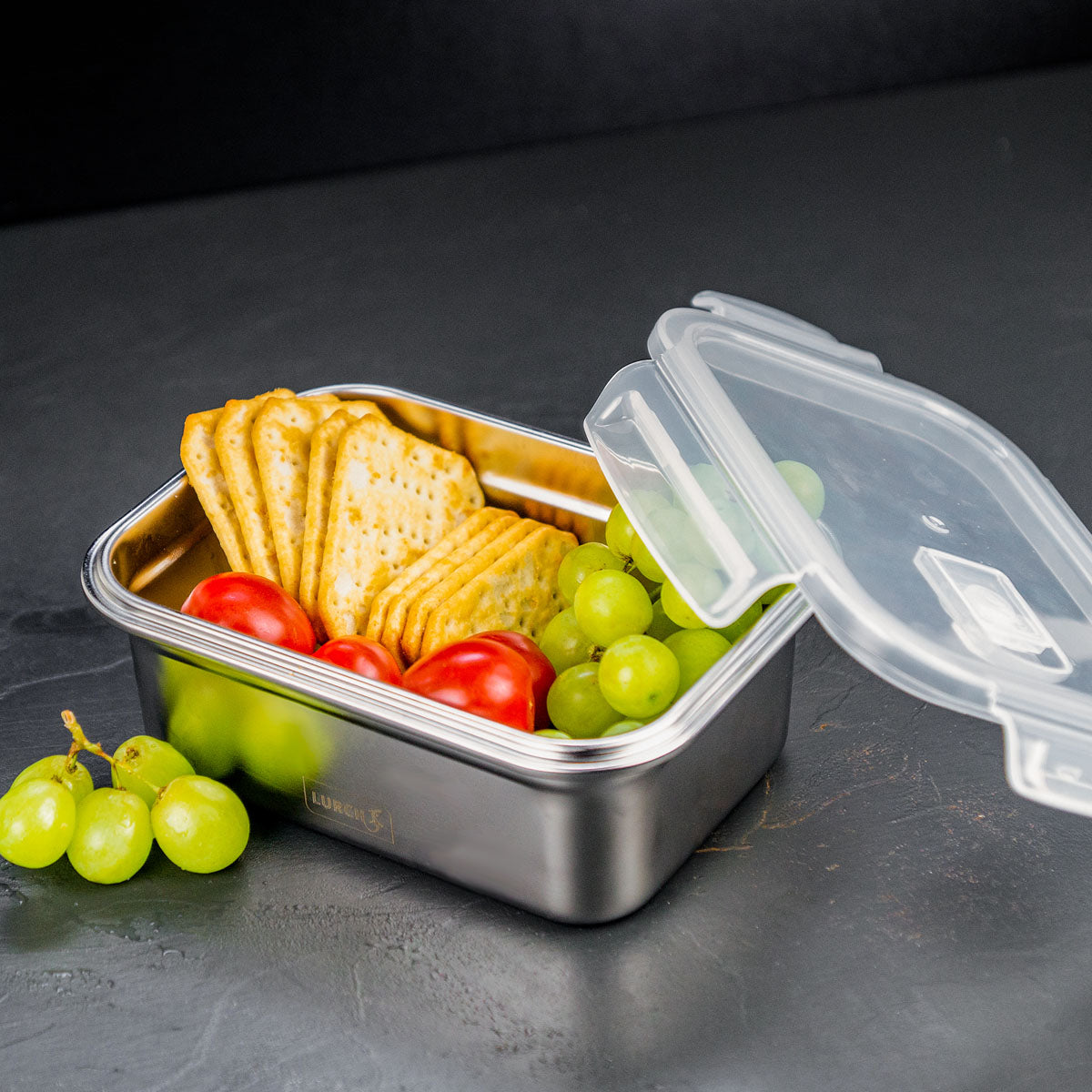 Lurch Lunchbox 1,2 l, 14,5 × 6,5 × 19,5 cm, Edelstahl/Kunststoff, silber, luftdicht