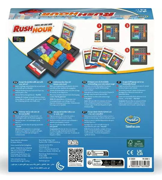 ThinkFun Rush Hour – Logikspiel, 1 Spieler, ab 8 Jahren, 15 Min., mehrsprachig
