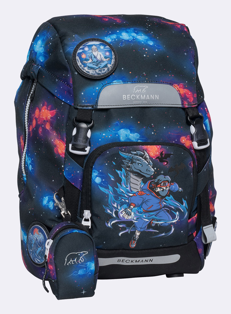 Beckmann Schulrucksack Classic 1st – 6-teilig – Ninja Elements – 24,0×37,0×25,0 cm – recyclingfähig