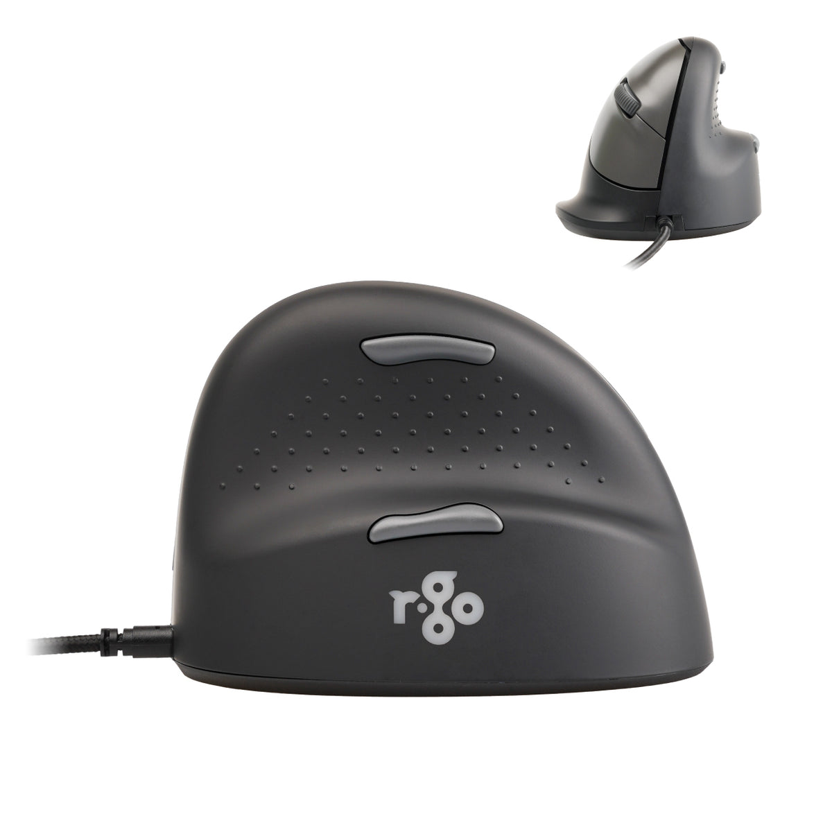 R-Go Tools Ergonomische Maus He Break – Maus – Kabelgebunden (USB‑A), 2400 DPI, Rechts, Schwarz