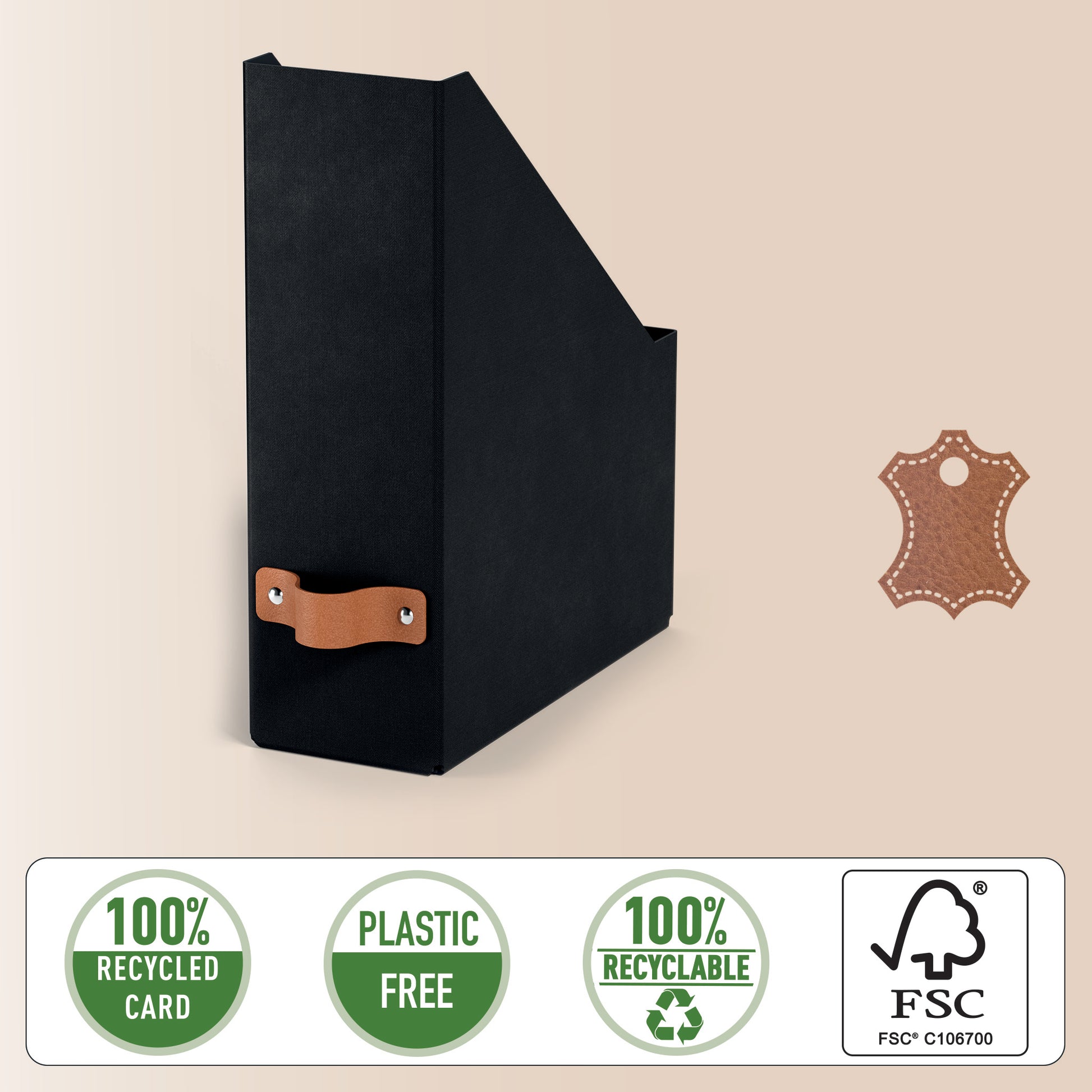Leitz Stehsammler – Karton, Schwarz, 100×260×310 mm, 2 Stk.