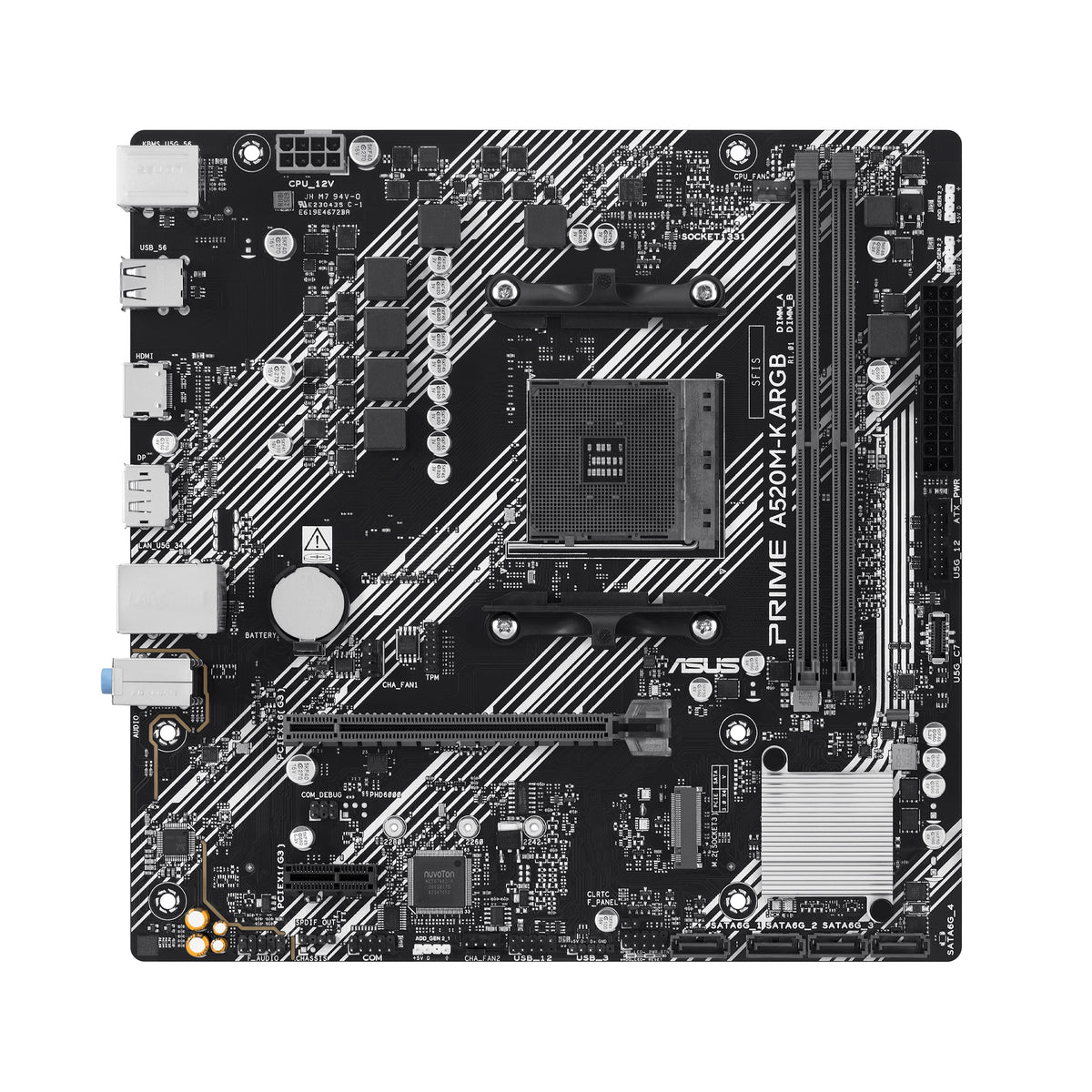 ASUS PRIME A520M-K ARGB – Mainboard – Sockel AM4, AMD A520, mATX, DDR4