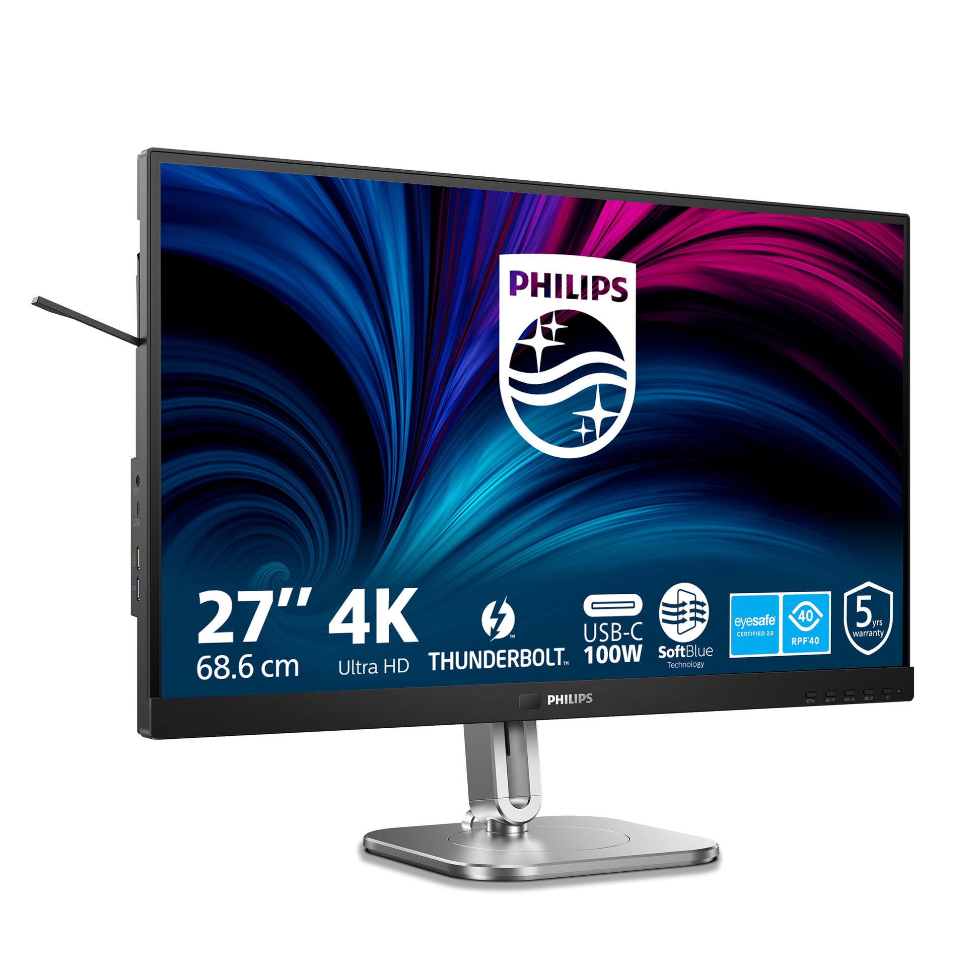 Philips 27B2U6903/000 – Monitor, 27", 3840 × 2160 (UHD 4K), IPS, 60 Hz, 350 cd/m², VESA 100 × 100, Schwarz