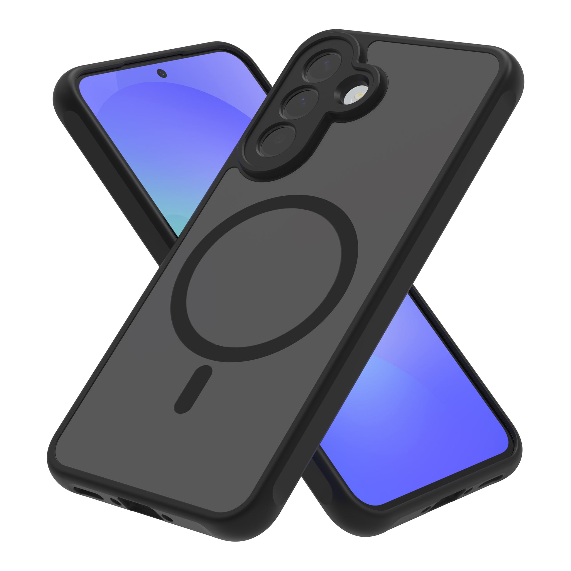 nevox StyleShell Invisio Backcover – für Samsung Galaxy A57, MagSafe, PC+TPU, Schwarz