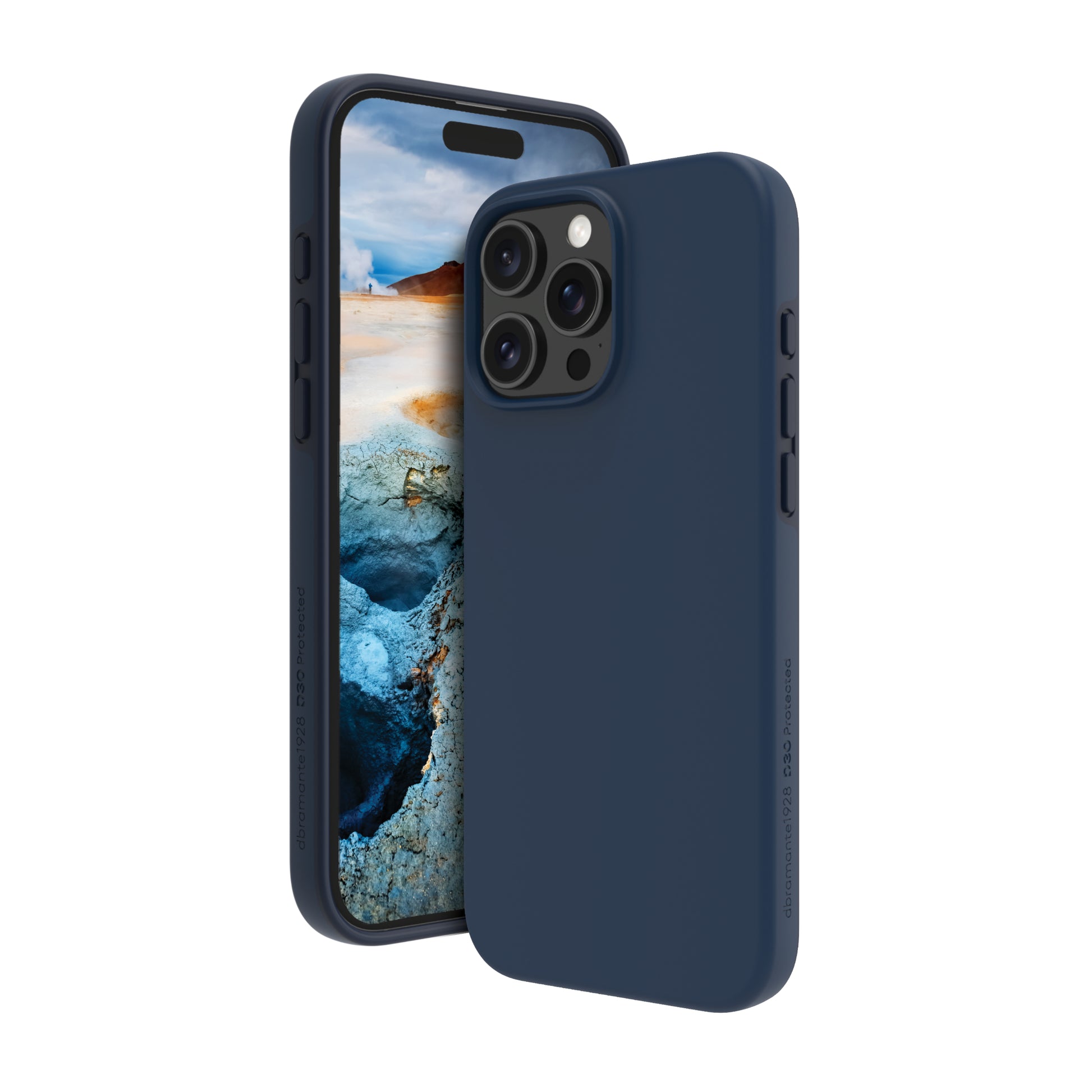 dbramante1928 Iceland Ultra D3O Backcover – für Apple iPhone 16 Pro Max, MagSafe, Recycling-Kunststoff, Blau