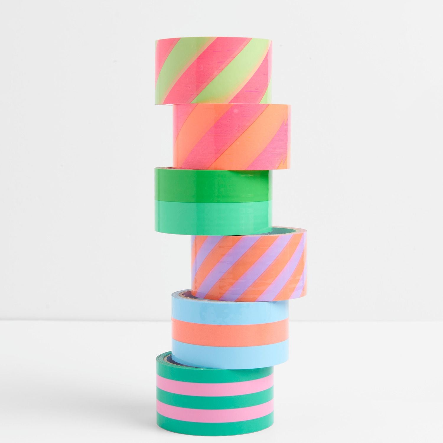 Rico Design Verpackungsklebeband, PVC, Rosa, Grün – 50 mm × 32 m – 1 Stück