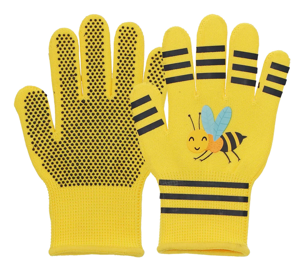Esschert Design Kinderhandschuhe Biene – Universalgrösse, 1 Paar – Polyester/Elasthan, Gelb, Länge 16,5 cm