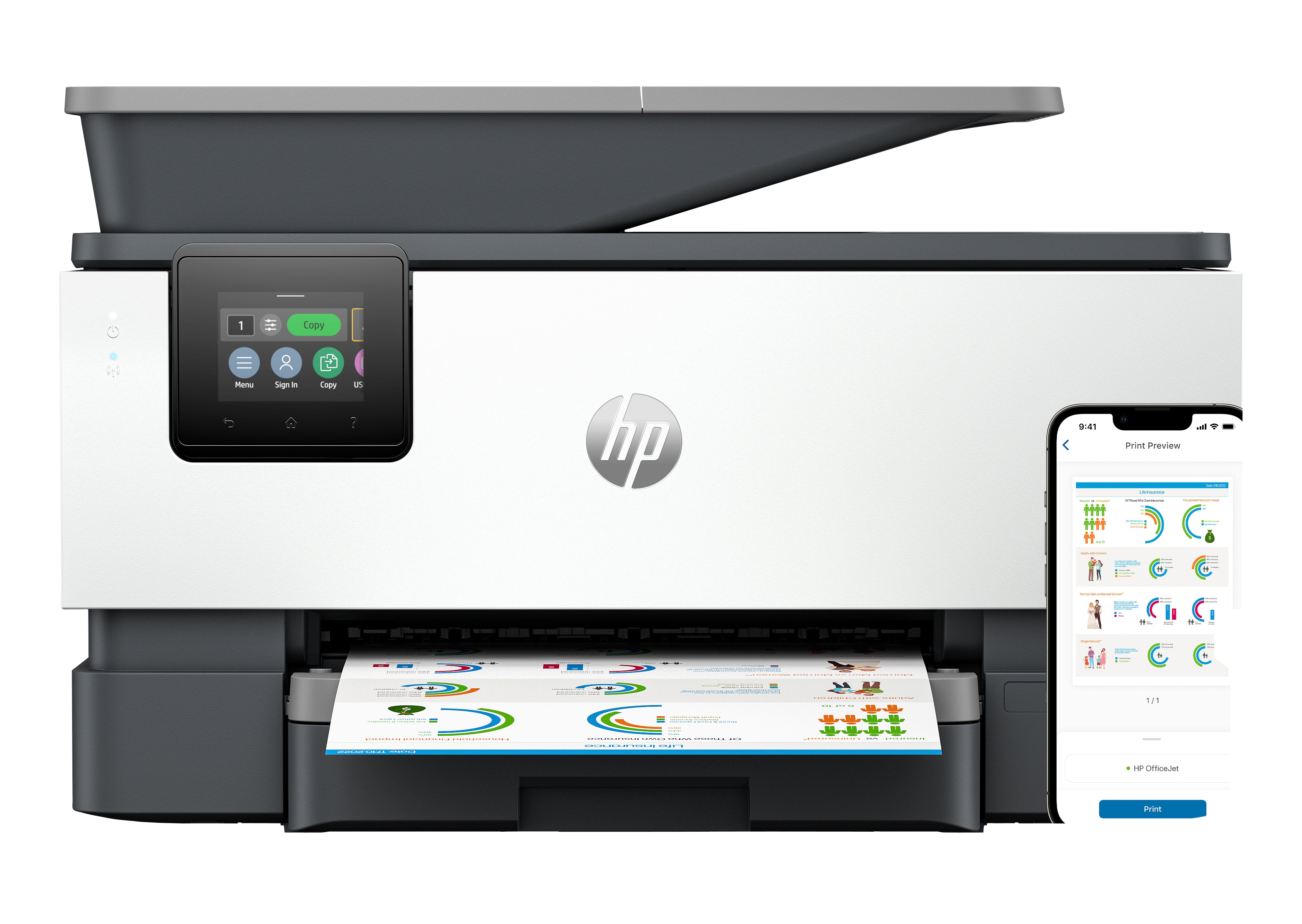 HP OfficeJet Pro 9120b – Farbtintenstrahl-Multifunktionsdrucker, A4, 4-in-1, Duplex, ADF, WLAN/LAN, AirPrint