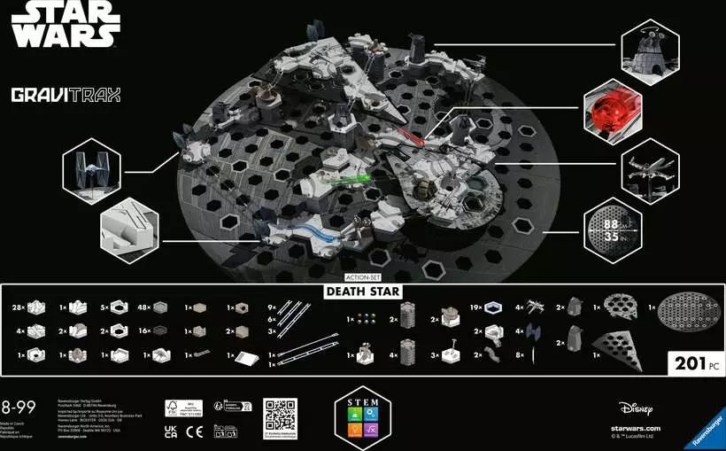 Ravensburger GraviTrax Action-Set Murmelbahn – Death Star – 201-teilig – ab 8 Jahren