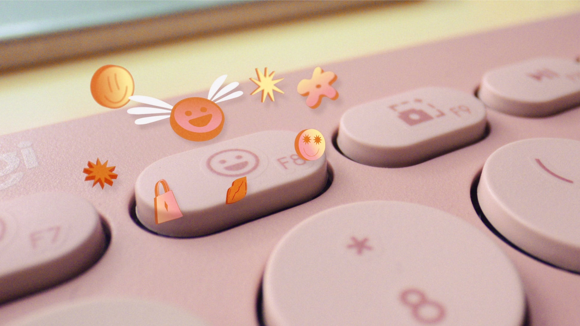 Logitech Pebble Keys 2 K380s – Mini Tastatur – Scherenmechanik – Bluetooth – QWERTY (UK‑INT) – Ohne Ziffernblock – Rose