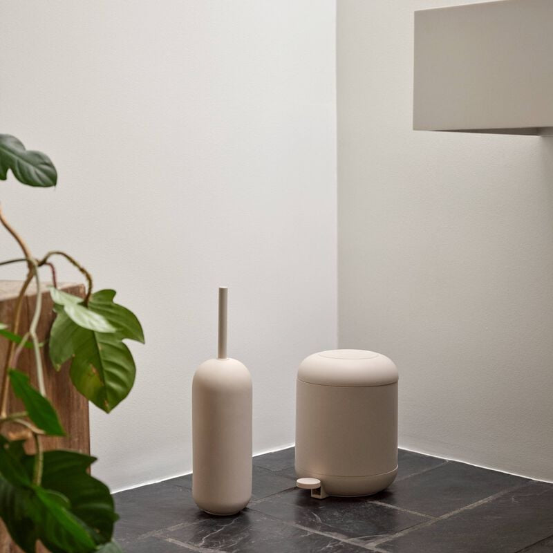 Zone Denmark Sensu – WC-Bürstenset – Keramik, beige, H 41 cm, Ø 11,8 cm