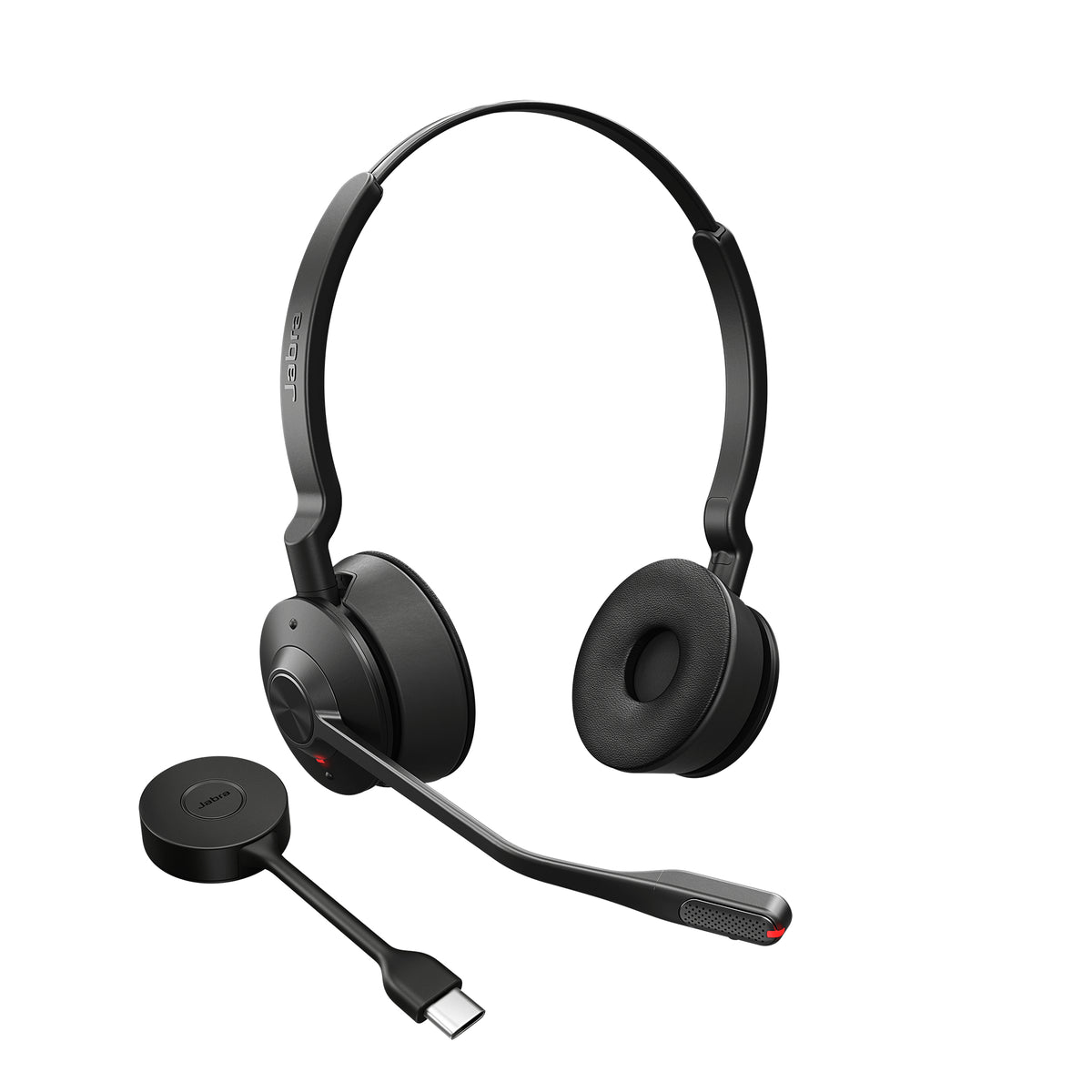 Jabra Engage 55 Office-Headset – Ohrbügel, Stereo, DECT, mit USB-C-Dongle, Schwarz/Titan