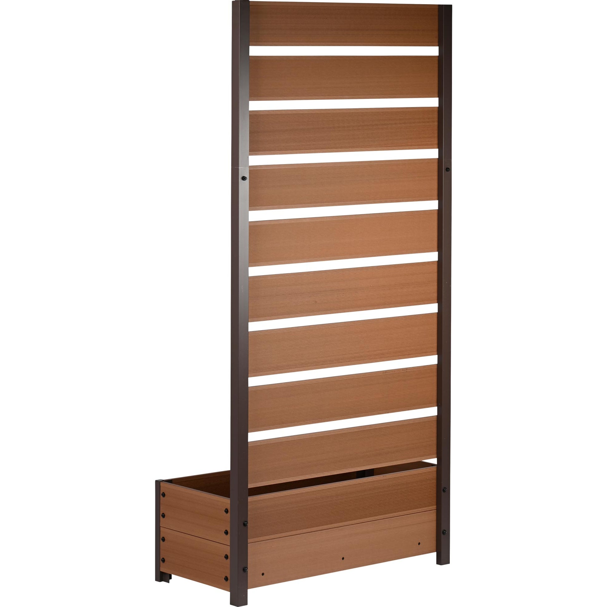 Dobar Pflanzkübel – 72 × 150,5 × 33 cm – Aluminium & WPC, braun