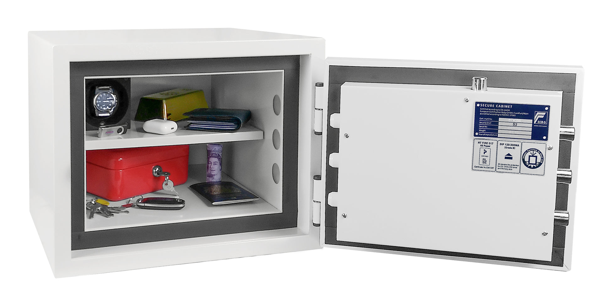 Phoenix Safe Co. Phoenix Tresor Fortress Pro SS1461E – Elektronikschloss – 23,0 l – 60 Minuten Feuerschutz – Bodenmontage – Weiss