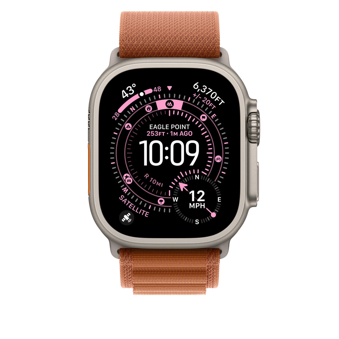 Apple Alpine Loop – Titan Natur, Terracotta, M, für Apple Watch