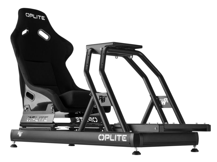 Oplite R8 Fury – Höhenverstellbarer Tisch, 60 × 120 cm, 150 kg, Schwarz, Stahl/Aluminium, für GT/NASCAR/Rallye