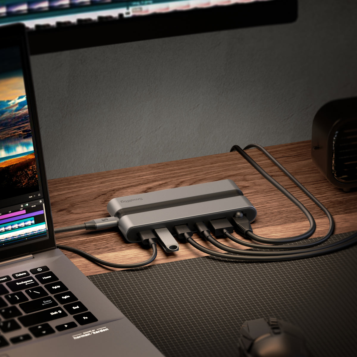 SmallRig 9in1 CFexpress B Dockingstation – USB-C, 1× HDMI, 2× USB-A, 90 W PD, GbE, für Windows/Mac/Linux