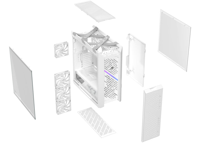 ASUS ROG Strix Helios II GX601S – PC-Gehäuse (Midi-Tower) – EATX/ATX/mATX/Mini-ITX, Weiss, 3×140 mm Front