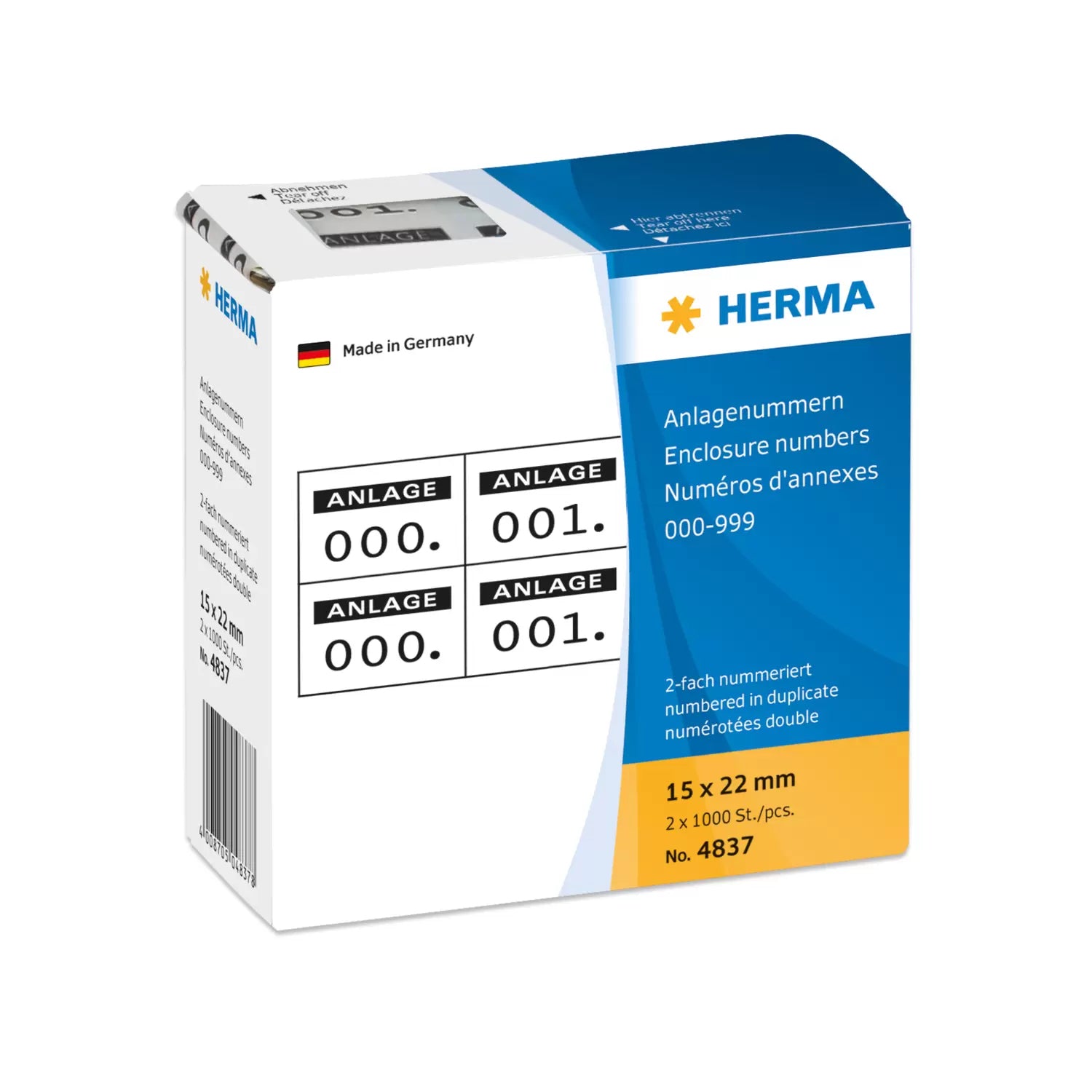 HERMA Haftetiketten – rechteckig 15 × 22 mm, permanent, schwarz, Papier, 1'000 Stk.