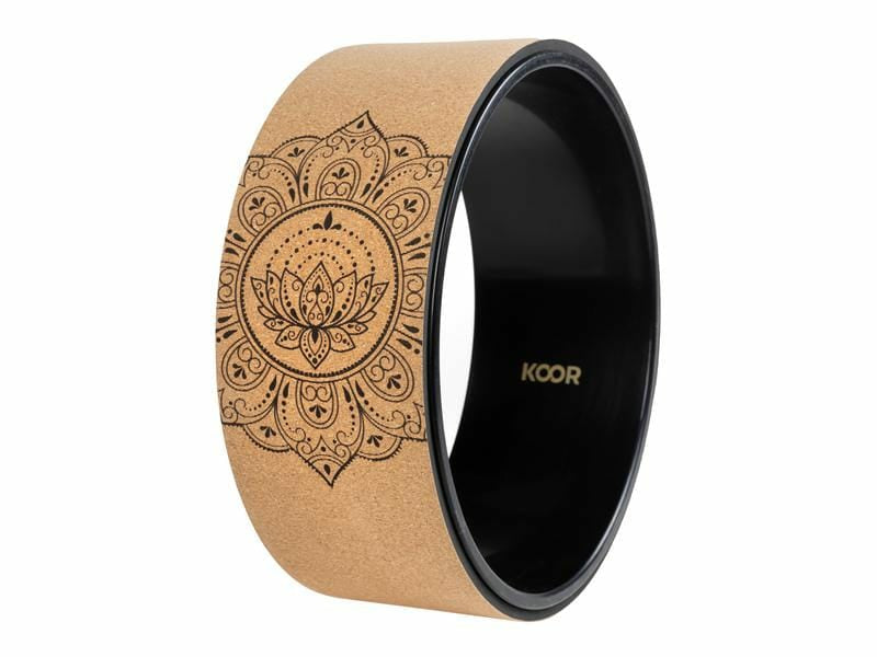 KOOR Yoga-Rad F01634, Ø 32 cm, 13 cm breit – Braun, Kork