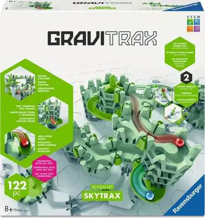 Ravensburger GraviTrax Action-Set M Skytrax Murmelbahn – 122-teilig – ab 8 Jahren – Kunststoff – FSC
