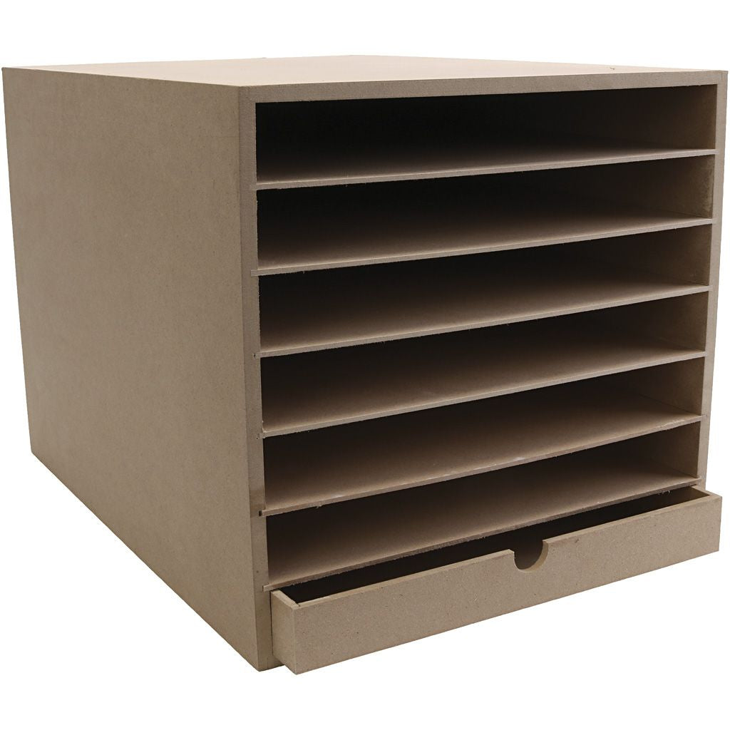 Creativ Company Dokumentenablage 6 Fächer für A3, Karton, Braun, 320 × 320 × 450 mm