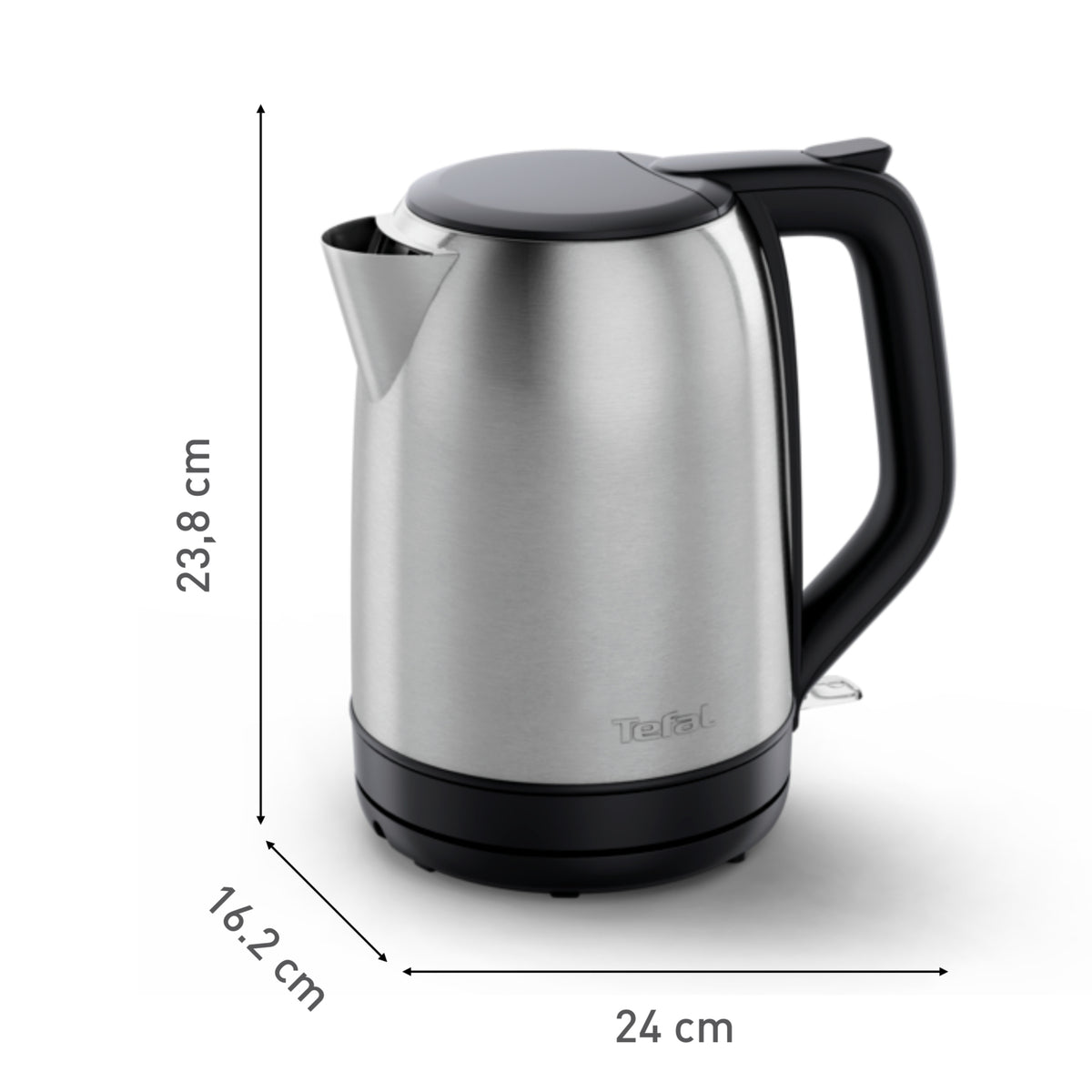 Tefal Wasserkocher Subito KO5S0DCH – 1,7 l, Edelstahl, Temperaturwahl, 2400 W, 360°-Sockel