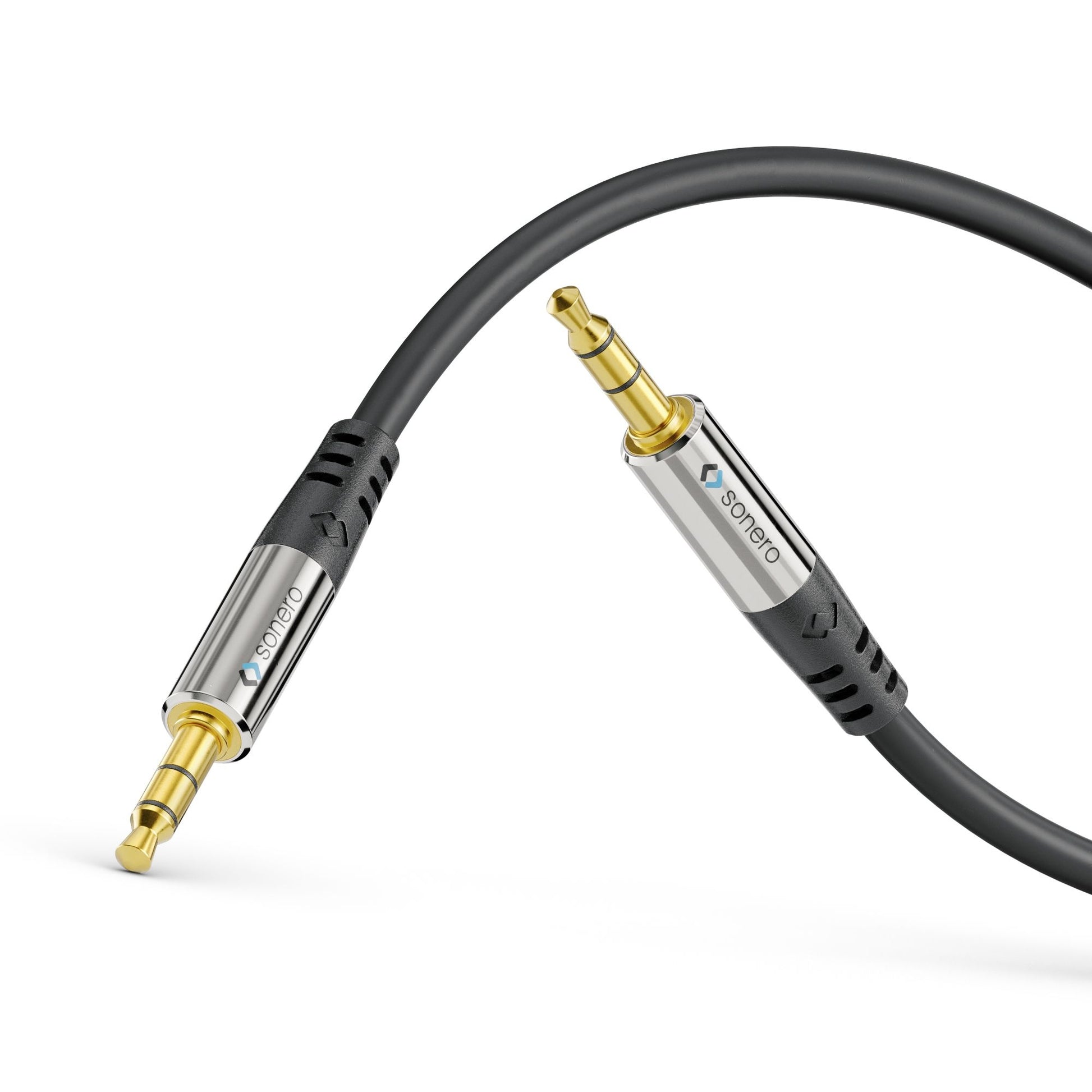 Sonero 3,5 mm Klinkenkabel – Stecker zu Stecker – 10 m, vergoldete Stecker